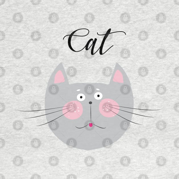 Cute Cat Illustration Lovely Kitten Poster Gifts for Girl by sofiartmedia